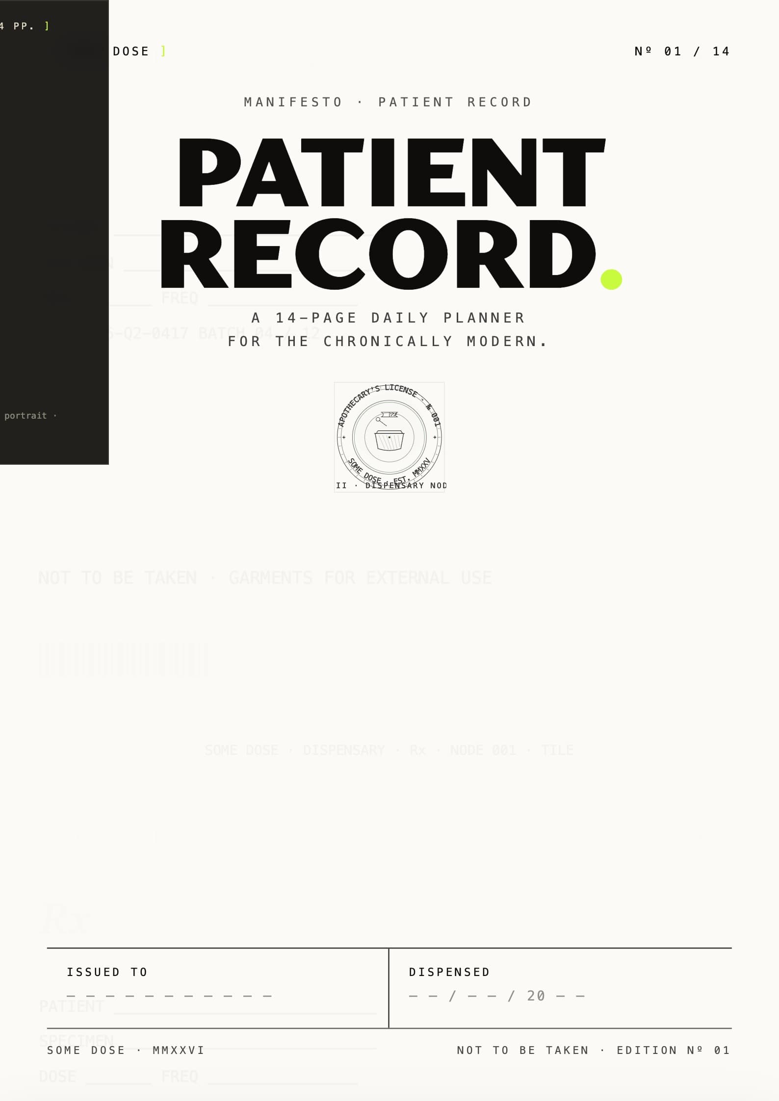 Patient Record Daily Planner